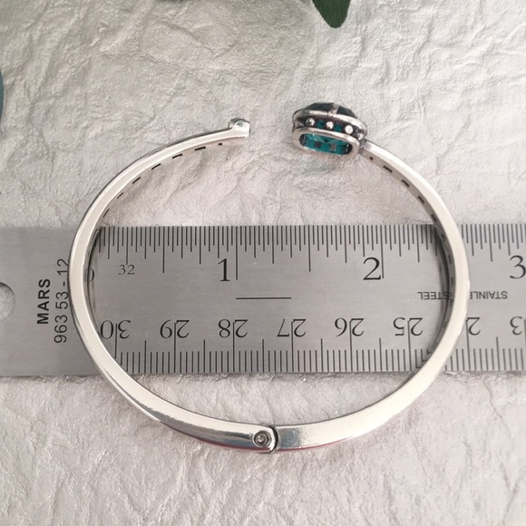 Brighton Retired Lovable Hinged Bangle Silver-Green NWOT Rare - Picture 11 of 15
